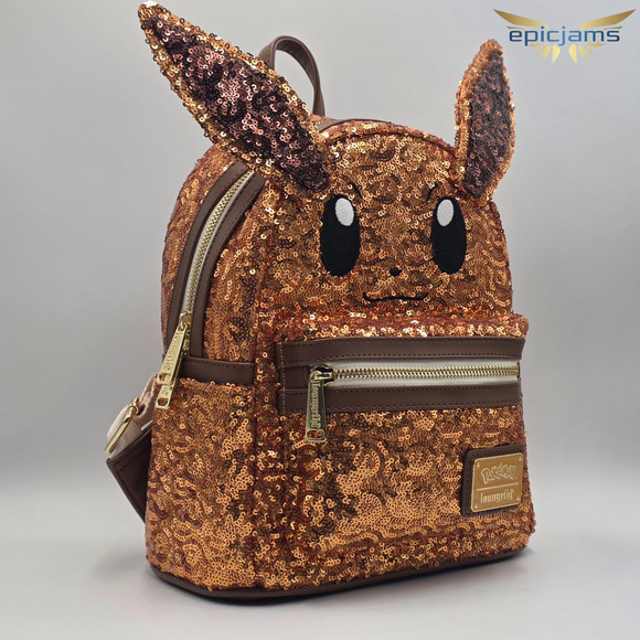 Loungefly Pokémon Exclusive Eevee Sequin Cosplay Mini Backpack Bag New - Picture 2 of 4